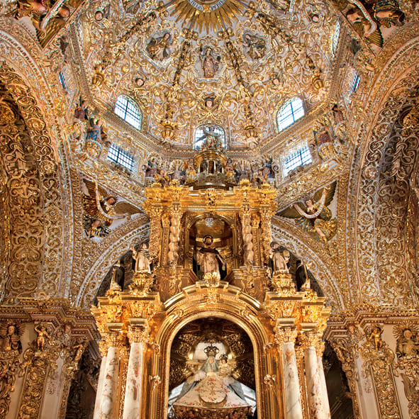Sorprenderse con la Capilla del Rosario en el Templo de Santo Domingo – PUEBLA, ARQUITECTURA COLONIAL